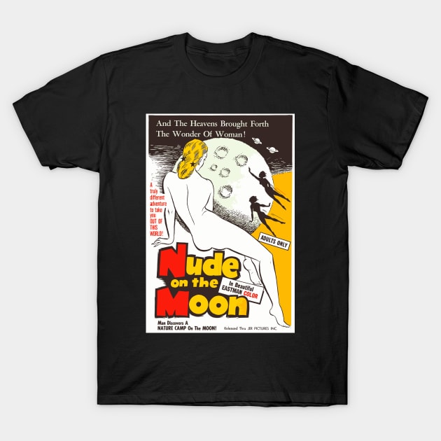 Nude On The Moon T-Shirt by eggparade